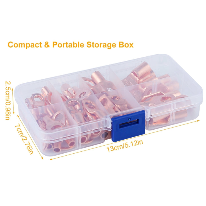 60Pcs Battery Bare Copper Ring Lug Terminals SC Battery Welding Connector Set Wire Gauge SC6-25 Kit Image 4