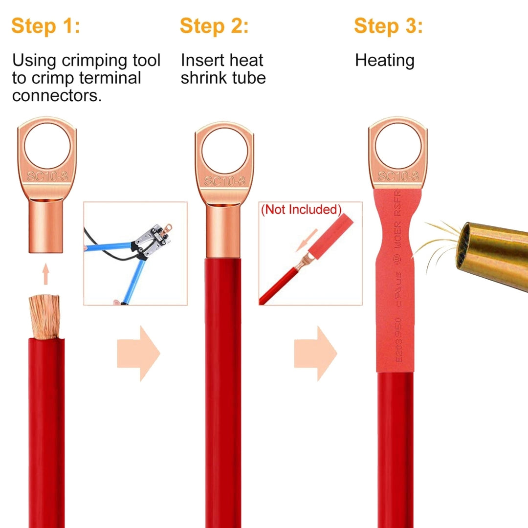 60Pcs Battery Bare Copper Ring Lug Terminals SC Battery Welding Connector Set Wire Gauge SC6-25 Kit Image 4