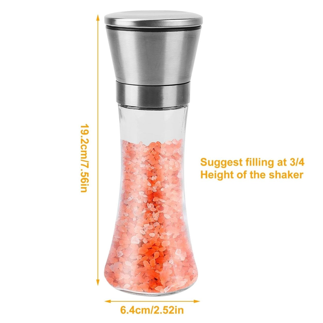 Stainless Steel Salt Pepper Grinder Tall Glass Adjustable Coarseness 304 Stainless Image 6