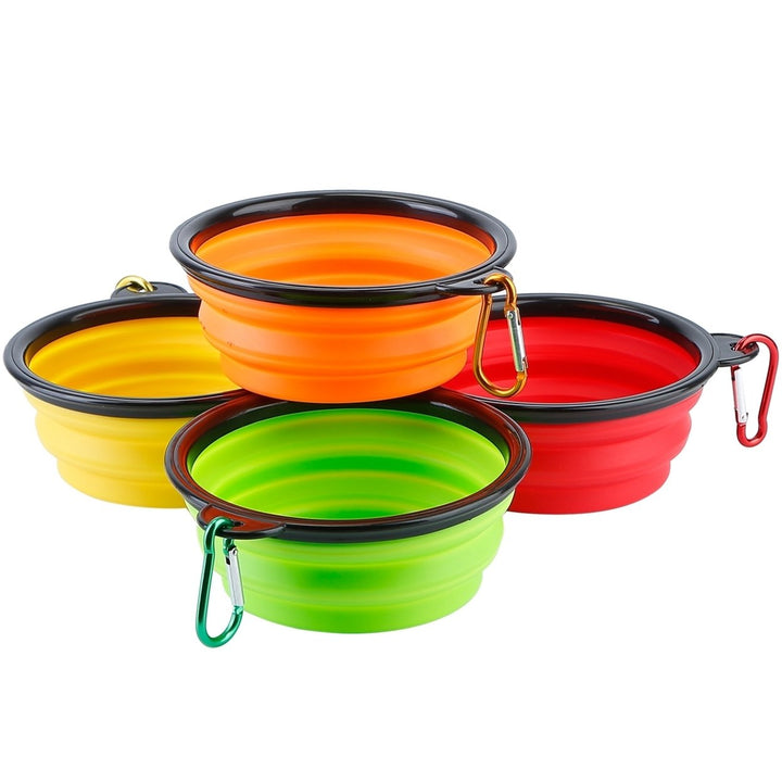 4Pcs Silicone Collapsible Dog Bowls BPA Free Portable Cat Dog Food Water Bowl Image 1