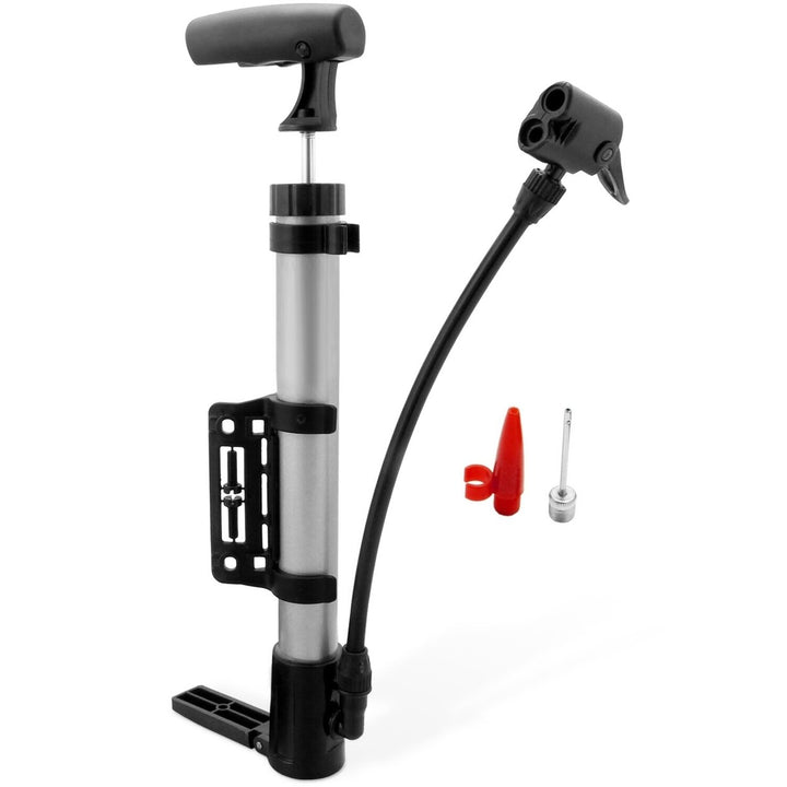 Mini Bike Pump Portable Bicycle Tire Inflator Aluminum Alloy Frame Mount Black Image 1