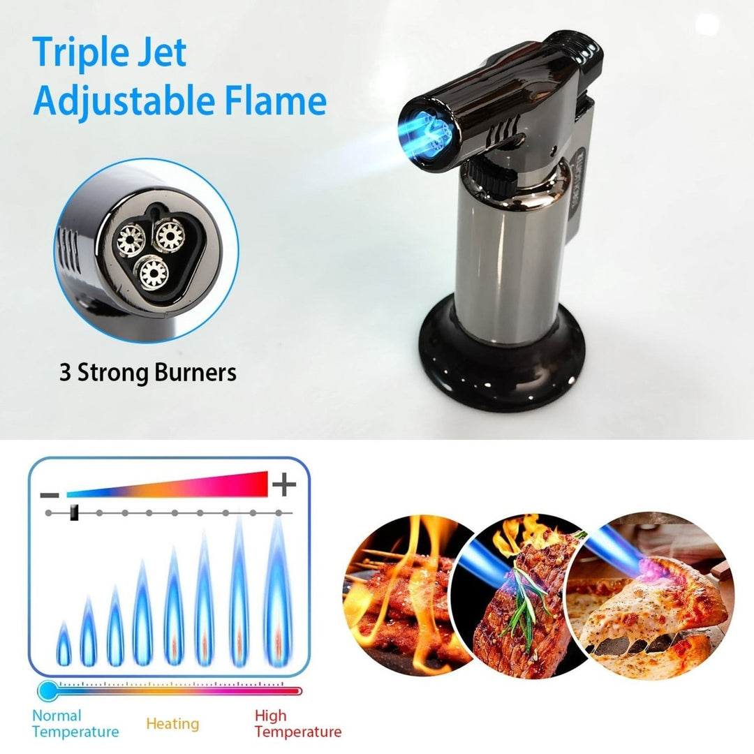 Culinary Butane Torch Lighter Refillable Blow Torch Flame Adjustable Flame Kitchen Cooking BBQ Torch Image 4