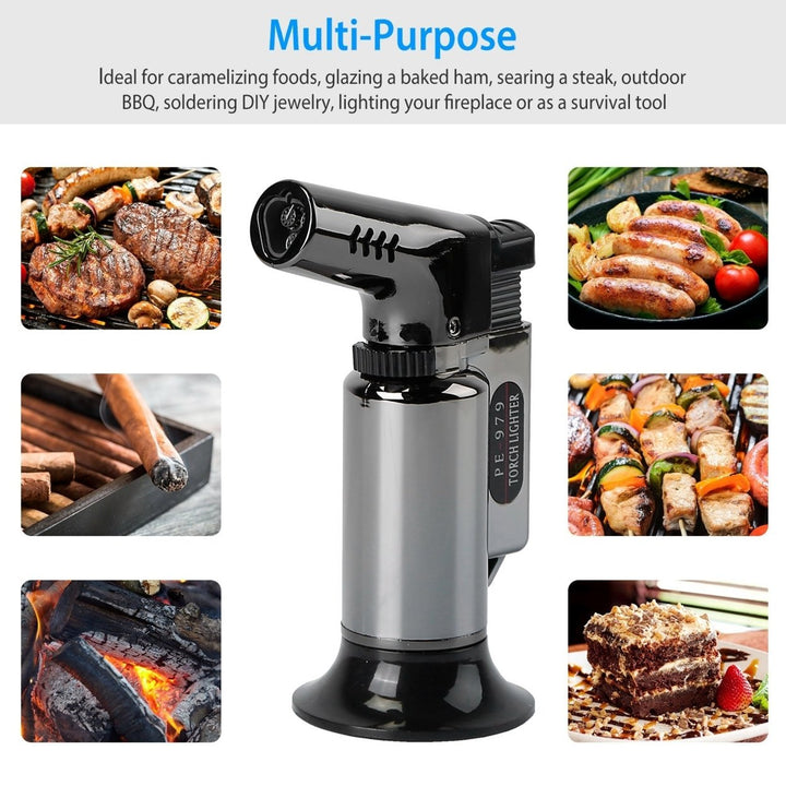 Culinary Butane Torch Lighter Refillable Blow Torch Flame Adjustable Flame Kitchen Cooking BBQ Torch Image 6