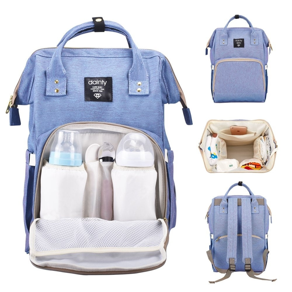 Multi-Function Waterproof Diaper Bag Travel Backpack Nappy Tote Bags for Baby Care, Large Capacity, Stylish and Image 2