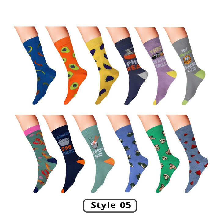 12-Pairs: Mens James Fiallo Premium Quality Funky Dress Socks Image 9