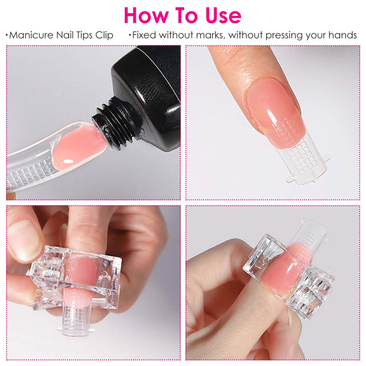 20Pcs Transparent Nail Tip Clips Acrylic Quick Building Poly Gel UV LED Tool Image 4