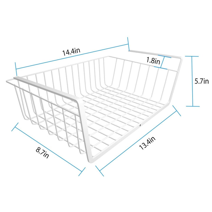 2Pcs Hanging Under Shelf Storage Basket Vertical Wire Storage Rack Kitchen Cabinet Organizer For Food Storage Dish Towel Image 4