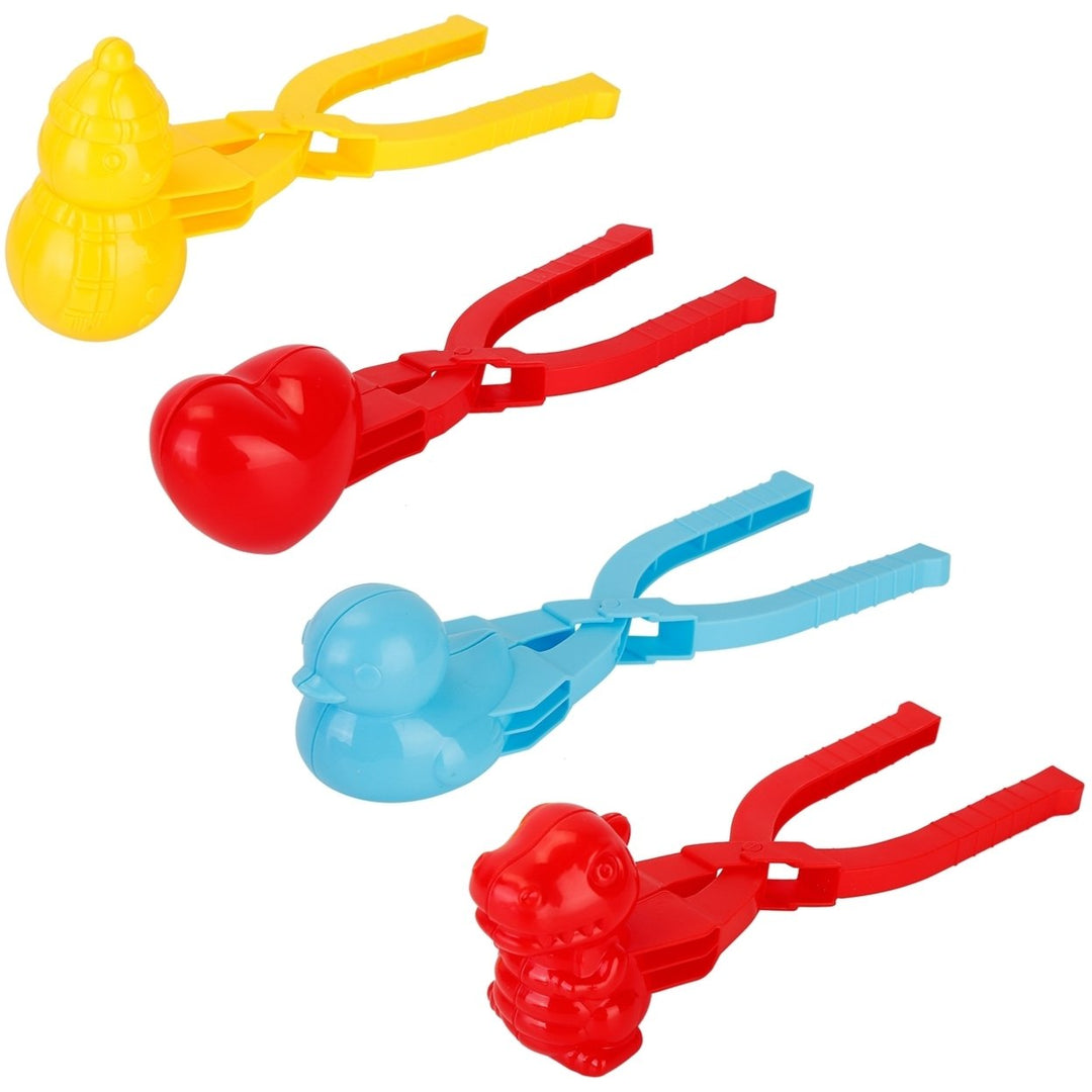 4Pcs Snowball Maker Set Multi-Color PP Molds with Handle for Winter Fun Image 1