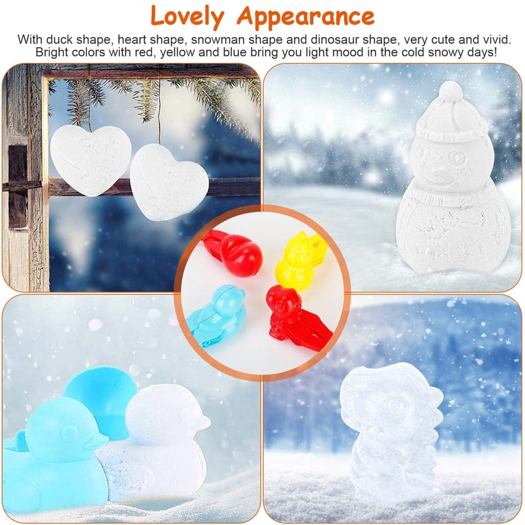 4Pcs Snowball Maker Set Multi-Color PP Molds with Handle for Winter Fun Image 2