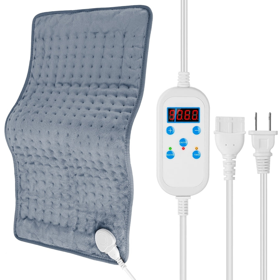 Electric Heating Pad for Shoulder Neck Back Spine Legs Feet Pain Relief 9 Temperature Levels 4 Timer Modes Image 1