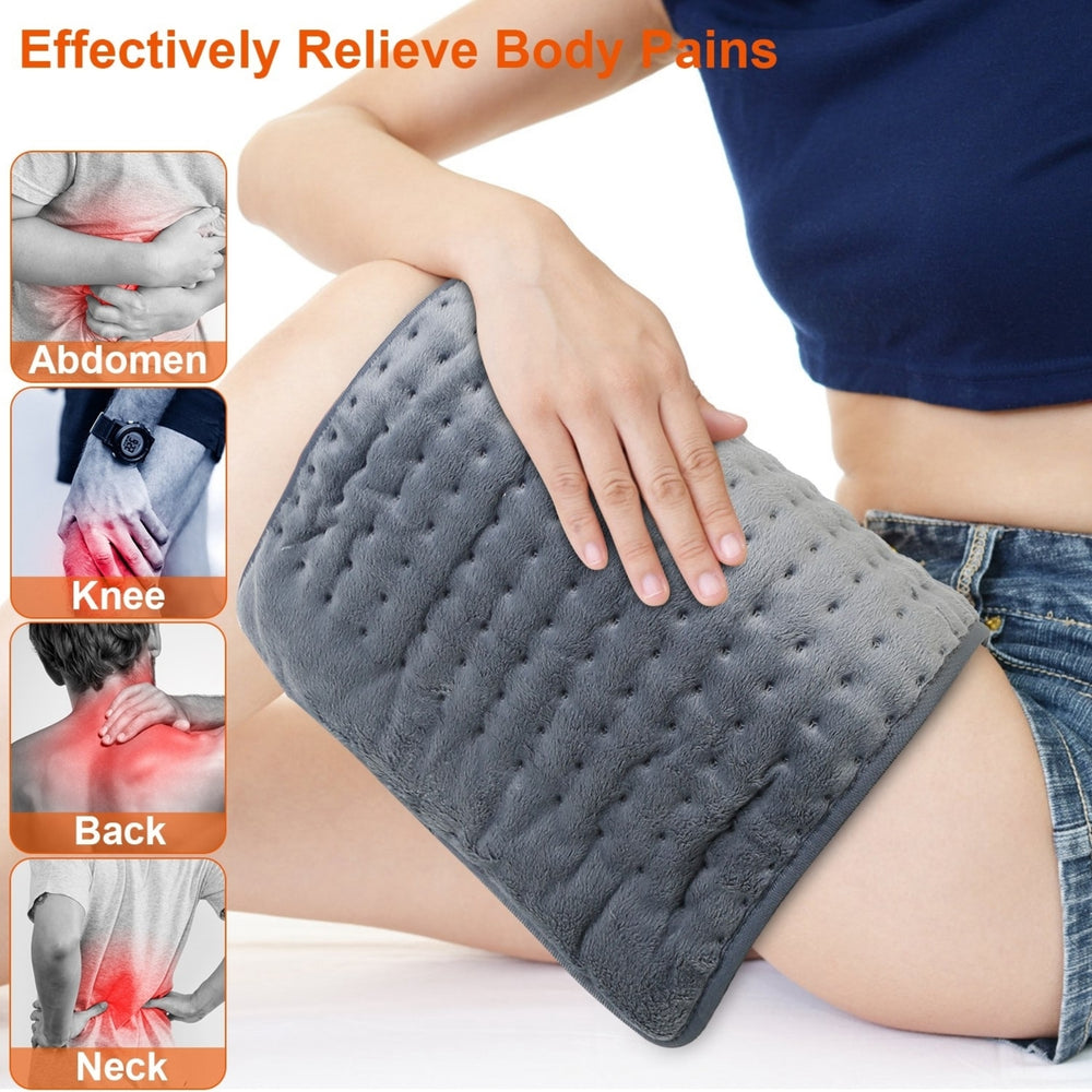 Electric Heating Pad for Shoulder Neck Back Spine Legs Feet Pain Relief 9 Temperature Levels 4 Timer Modes Image 2
