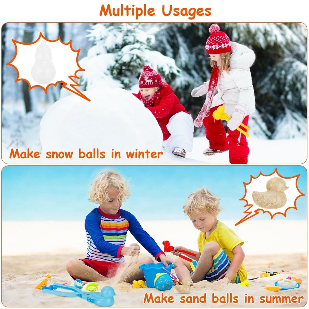 4Pcs Snowball Maker Set Multi-Color PP Molds with Handle for Winter Fun Image 3