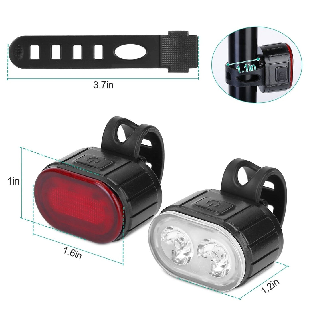 Bike Headlight Taillight Set USB Rechargeable Bicycle Safety Lamp IPX4 Waterproof Bicycle LED Front Light Taillight Image 6