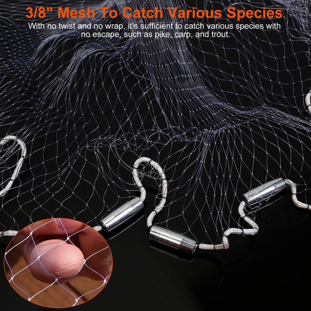 8ft Radius Fishing Cast Net Bait Trap Easy Throw Heavy Duty Hand Cast Net with Chain Sinker Bottom Spread Image 3