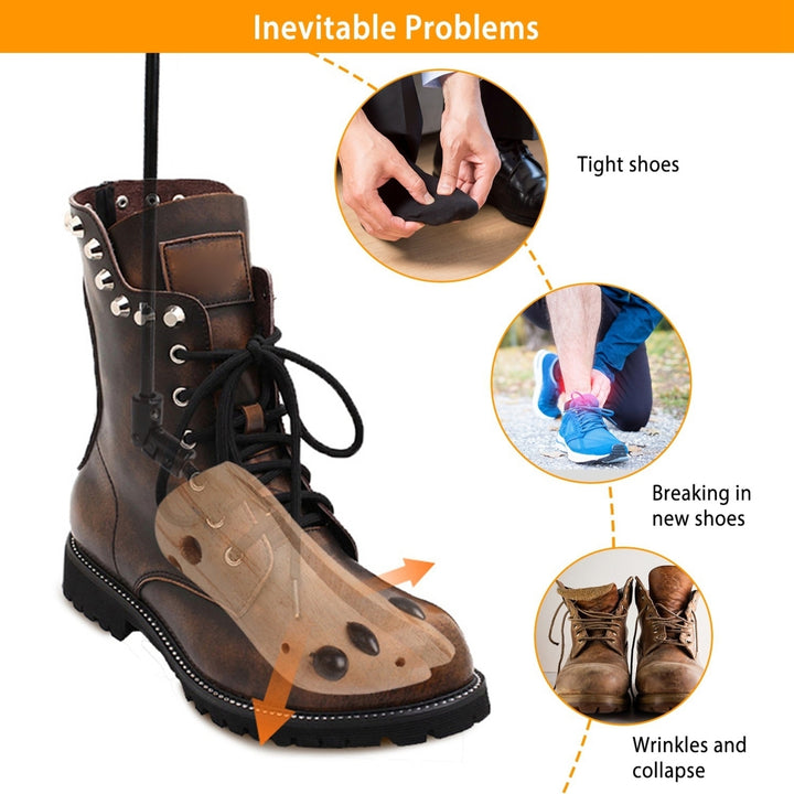 One Pair Boot Stretcher Adjustable Width Shoe Shaper Wooden Boot Widener Expander for Men Image 3