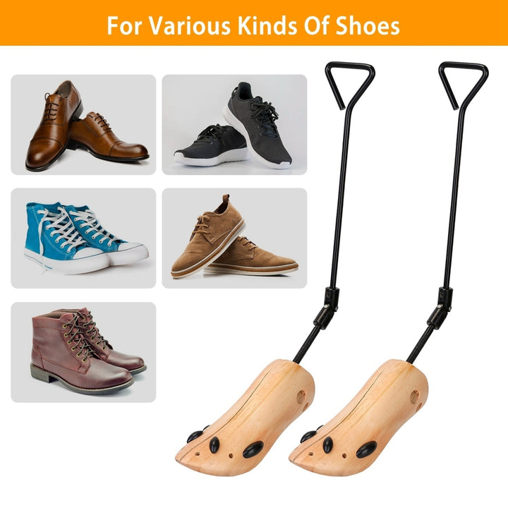 One Pair Boot Stretcher Adjustable Width Shoe Shaper Wooden Boot Widener Expander for Men Image 7