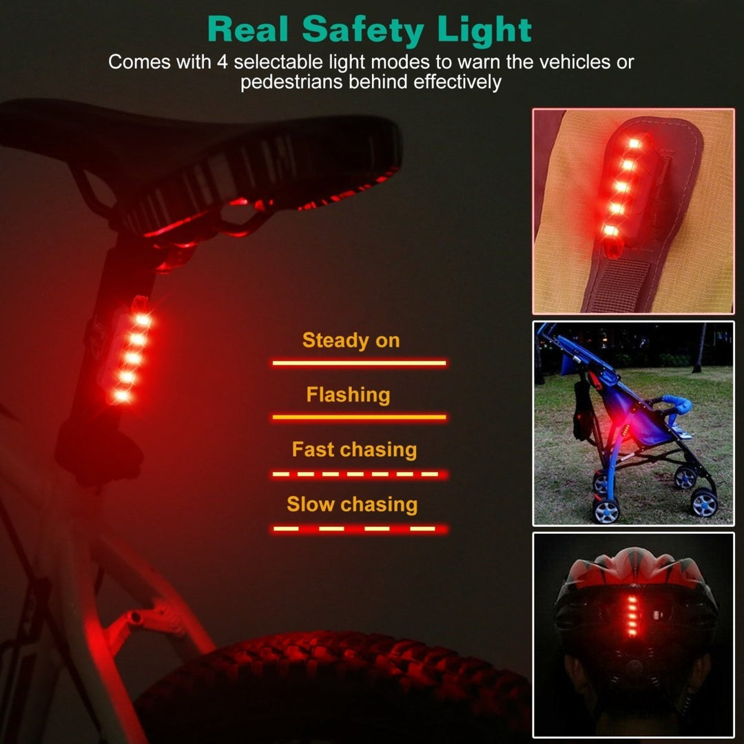 USB Rechargeable Waterproof LED Bicycle Light Set Bike Headlight Taillight Kit Image 3