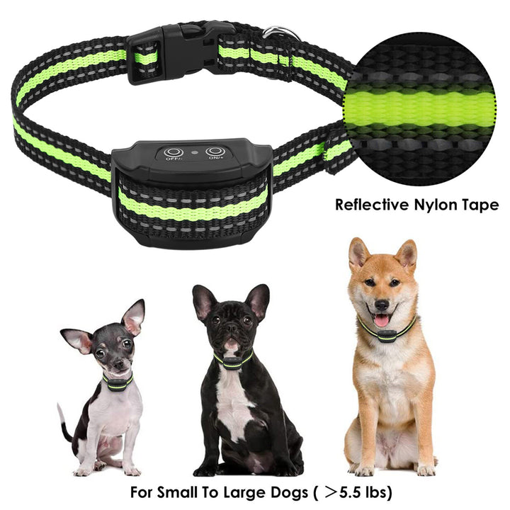 Anti-Bark Dog Collar IP67 Waterproof Beep Electric Shock Rechargeable Pet Training Device 7 Adjustable Sensitivity Image 2
