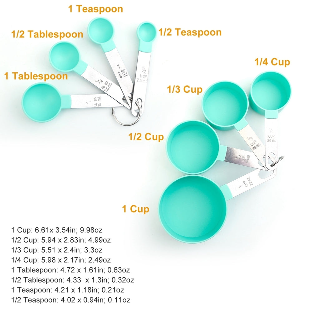 8Pcs Plastic Measuring Spoons Cups Scale Teaspoon Tablespoon Set Kitchen Utensil Tools For Cooking Baking Coffee Image 2