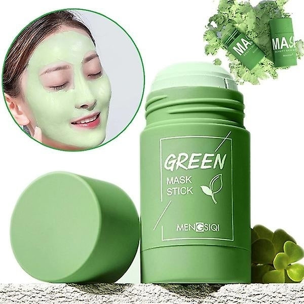 Green Tea Mask Solid Face Cleansing Mask Stick Oil Control Moisturizing Mud Mask Image 1