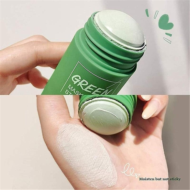 Green Tea Mask Solid Face Cleansing Mask Stick Oil Control Moisturizing Mud Mask Image 4