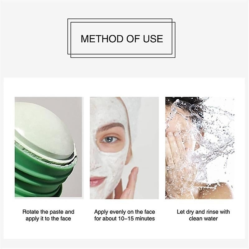 Green Tea Mask Solid Face Cleansing Mask Stick Oil Control Moisturizing Mud Mask Image 4
