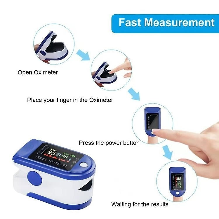 Pulse Oximeter Blood Oxygen Saturation Heart Rate Spo2 Monitor With Lanyard Image 7