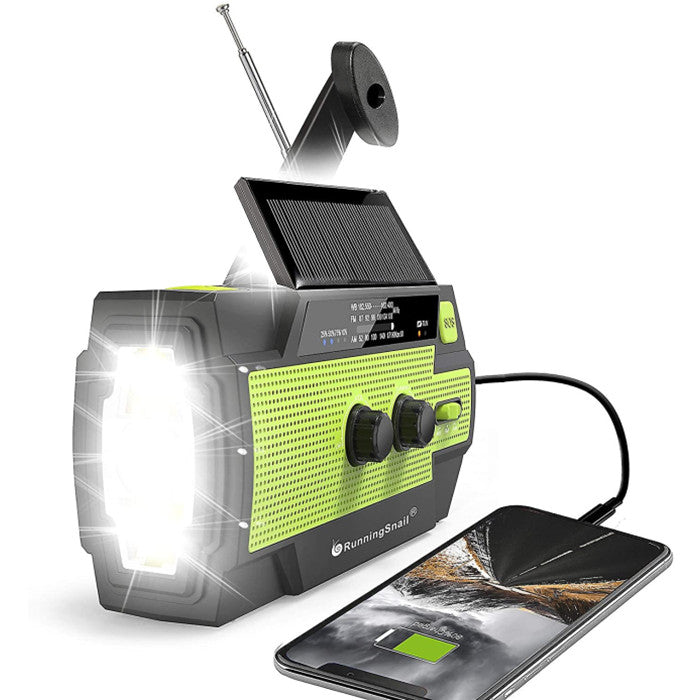Solar Emergency Radio Hand Crank Weather Radio With Reading Lamp Cellphone Charger Image 1