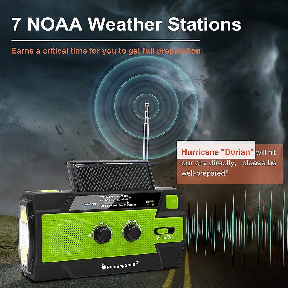Solar Emergency Radio Hand Crank Weather Radio With Reading Lamp Cellphone Charger Image 2