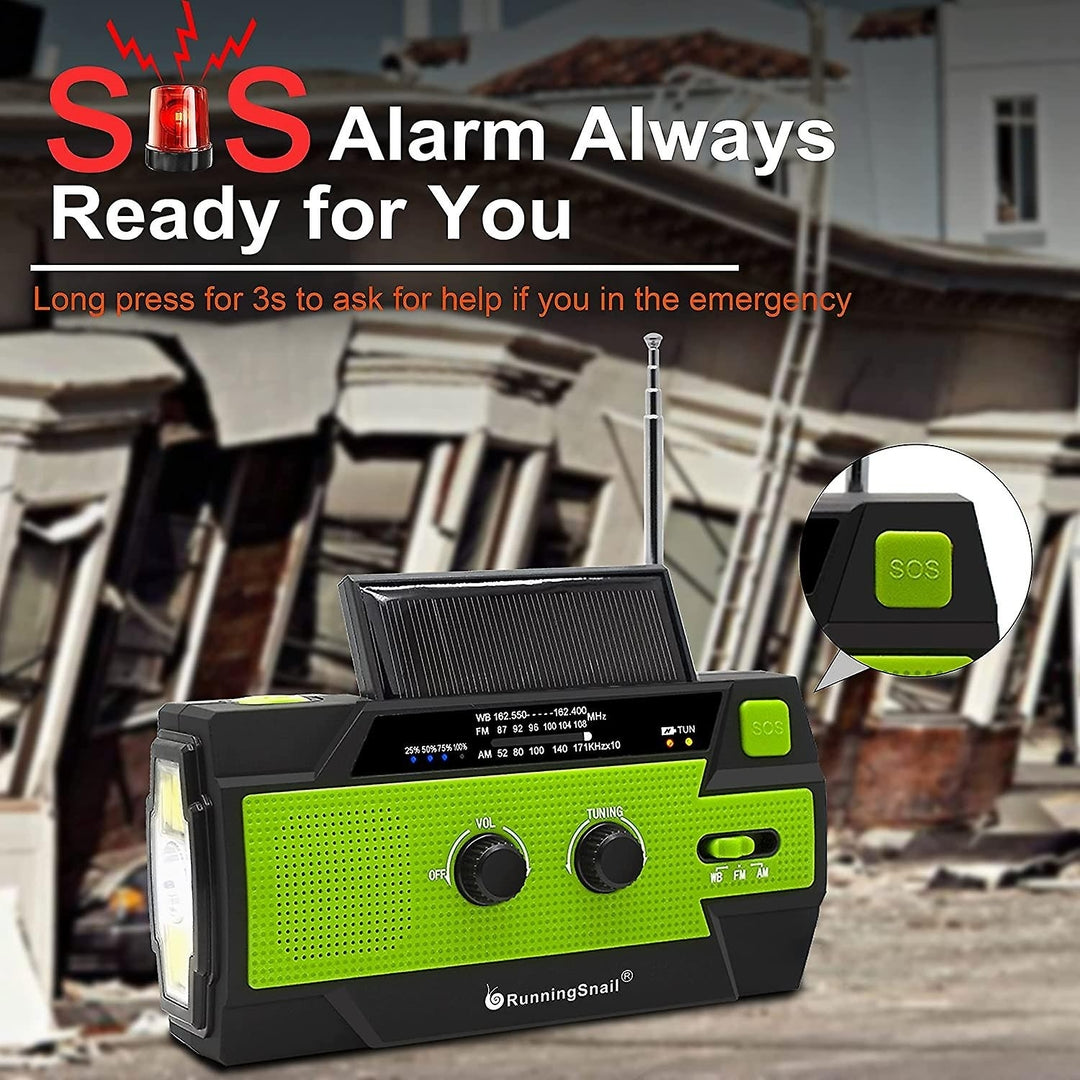 Solar Emergency Radio Hand Crank Weather Radio With Reading Lamp Cellphone Charger Image 4