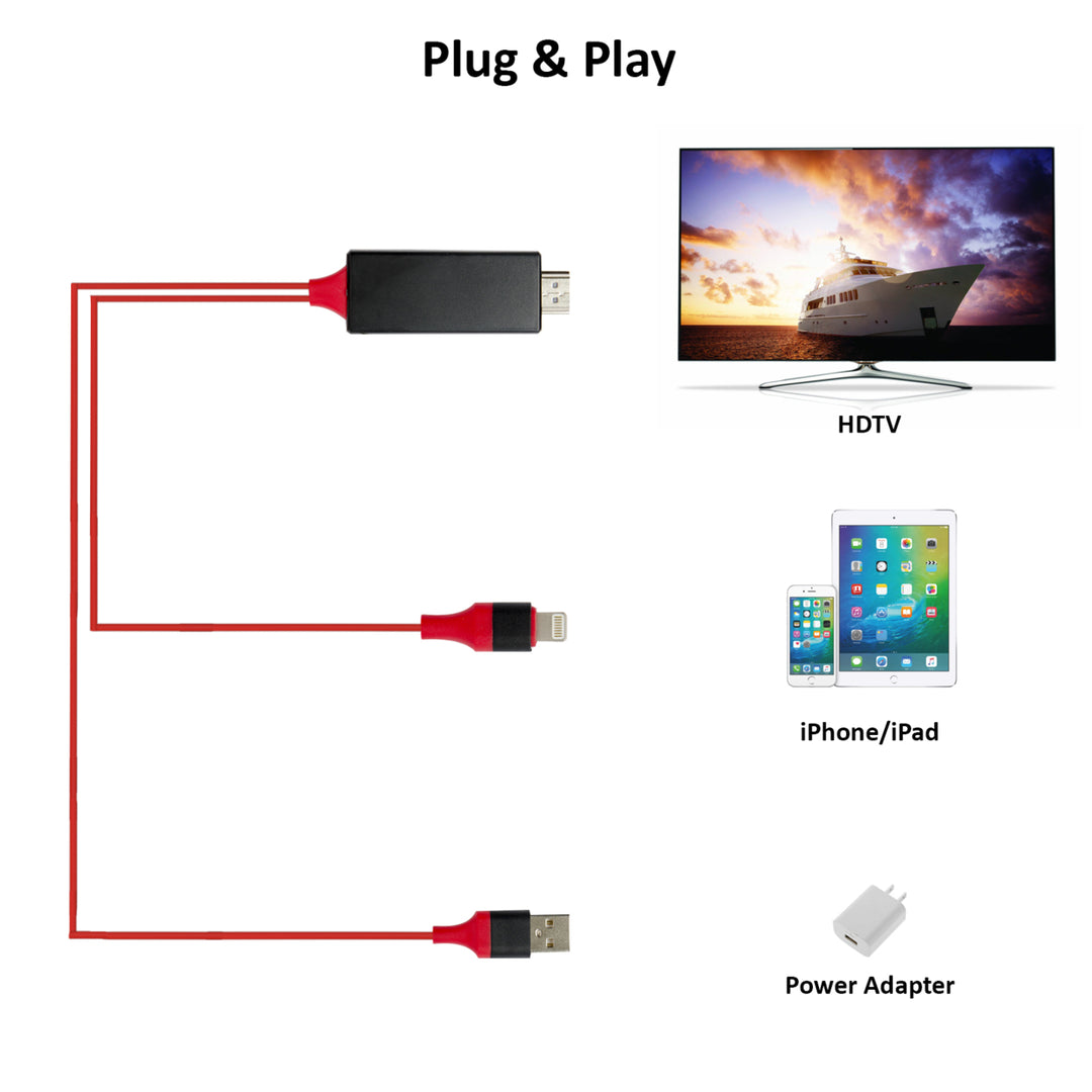 navor Compatible with iPhone to HDMI Adapter Cable1080P High Speed Plug and Play Transmit HDTV for ProjectorMonitor Image 4