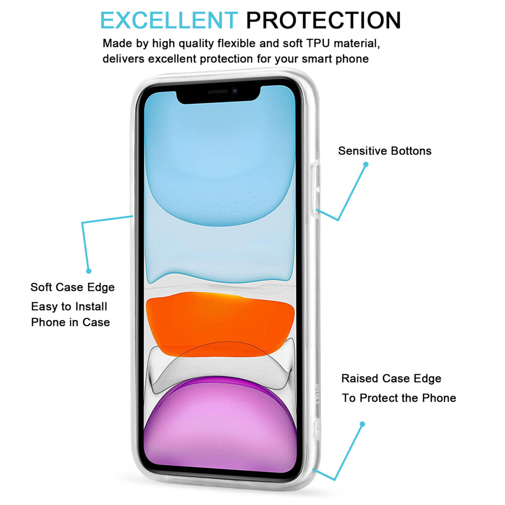navor Clear Case Cute Flower Design Compatible with iPhone 11 6.1 inch Soft and Flexible TPU Slim Shockproof Image 2