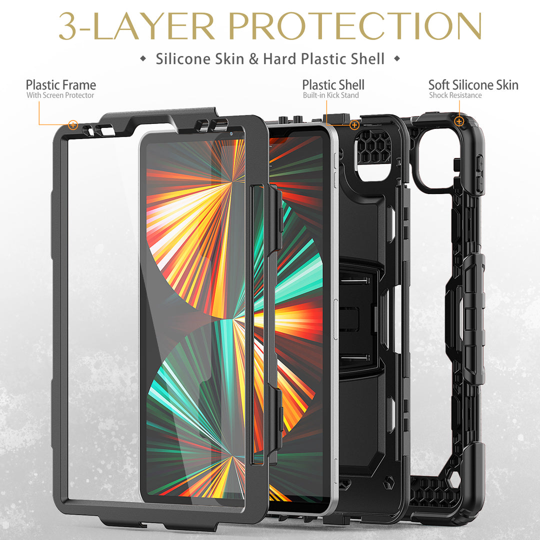 navor iPad case with iPad Pro 11-inch 2021,2020,2018 Case, Built in Screen Protector Kickstand Shockproof Heavy Duty Image 4