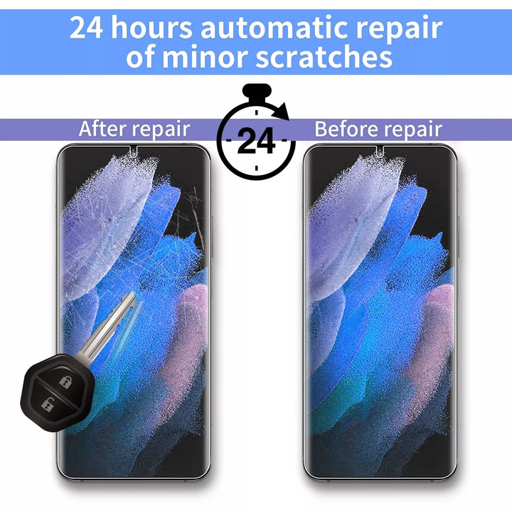 (2+2 Pack) 2 Pack Samsung Galaxy S22 Ultra Screen and 2 Pack Camera Lens ProtectorSoft TPU Screen ProtectorAlignment Kit Image 3