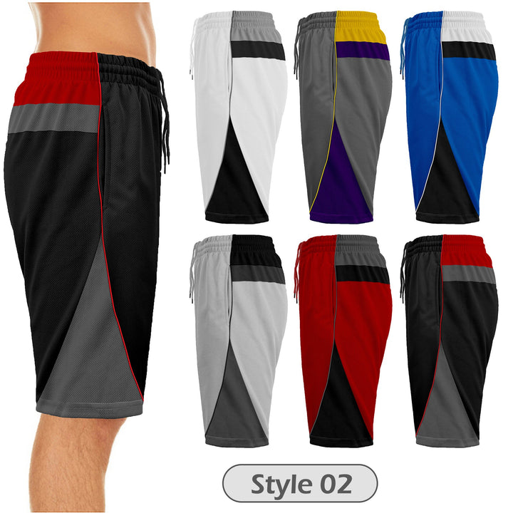 5-Pack: Mens Active Moisture-Wicking Mesh Performance Shorts (S-2XL) Image 3