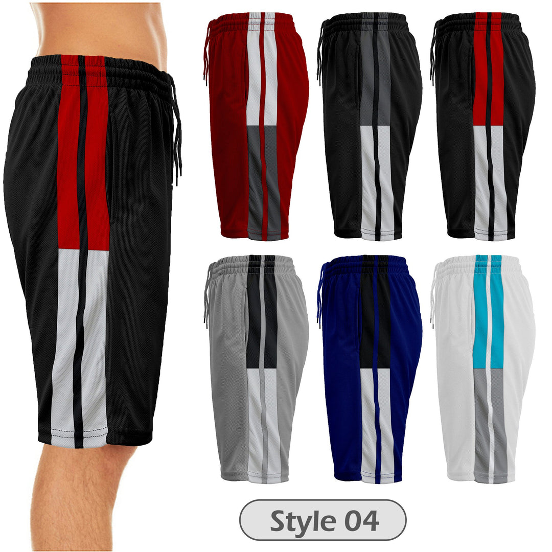 5-Pack: Mens Active Moisture-Wicking Mesh Performance Shorts (S-2XL) Image 4