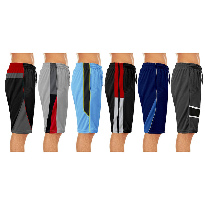 5-Pack: Mens Active Moisture-Wicking Mesh Performance Shorts (S-2XL) Image 7