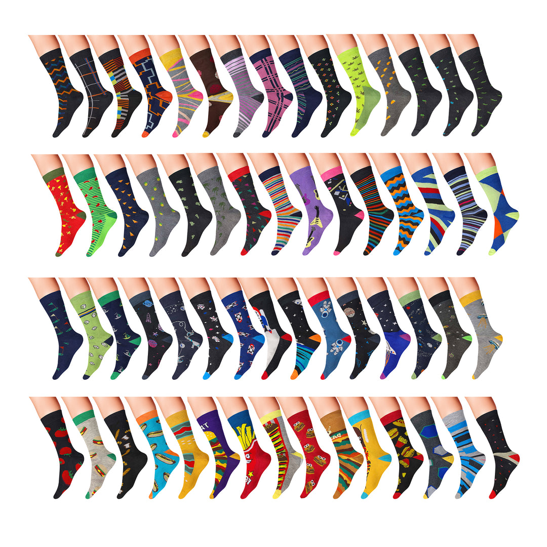 James Fiallo Mens Colorful Dress Socks Multi-Pair Surprise Variety Size 10-13 Image 1