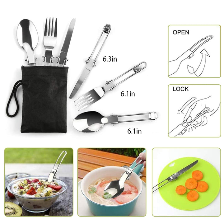 12Pcs Camping Cookware Set Camping Stove Aluminum Pot Pans Kit for Hiking Picnic Outdoor with Cup Fork Spoon Knife Image 4