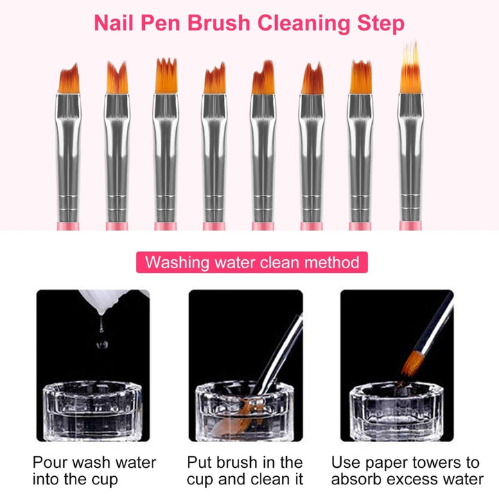 8PCS Nail Art Brush 3D Bloom Flower Painting Pen Set UV Gel Flower Drawing Manicure Nail Art Polish Brush For Image 6