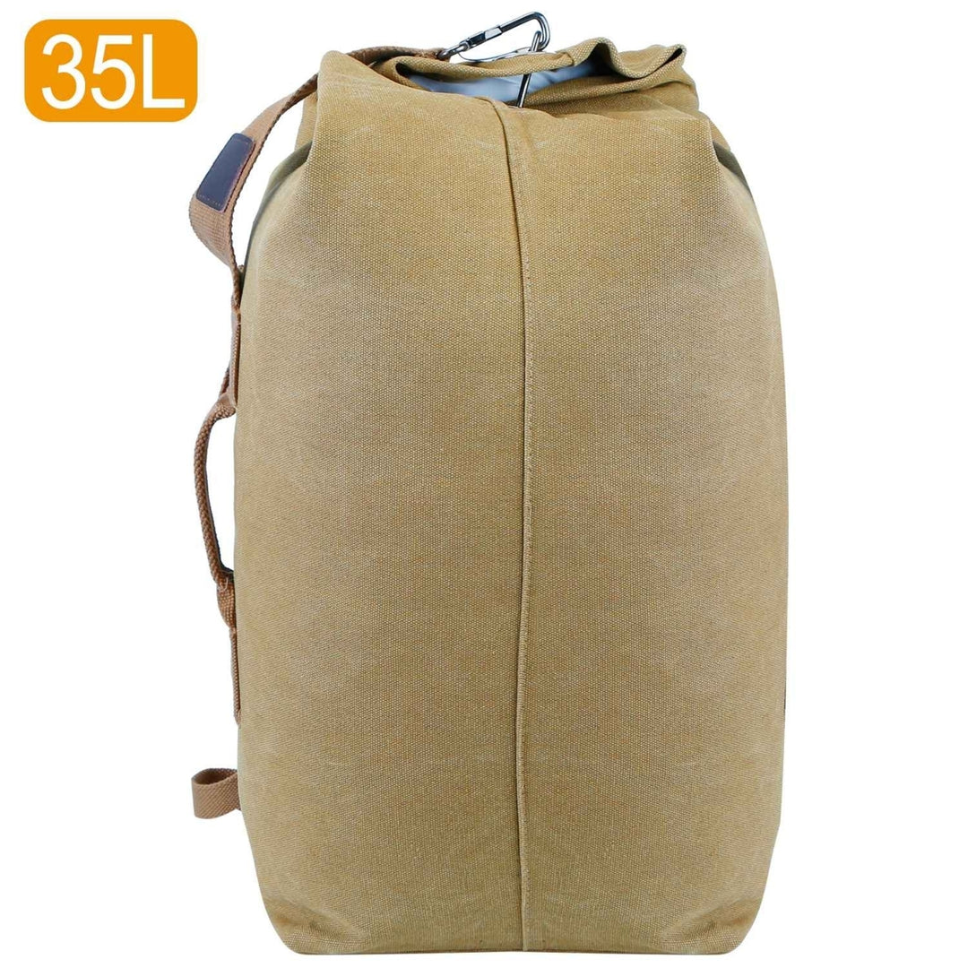 Canvas Backpack Outdoors 35L Travel Laptop Bag Camping Hiking Image 1