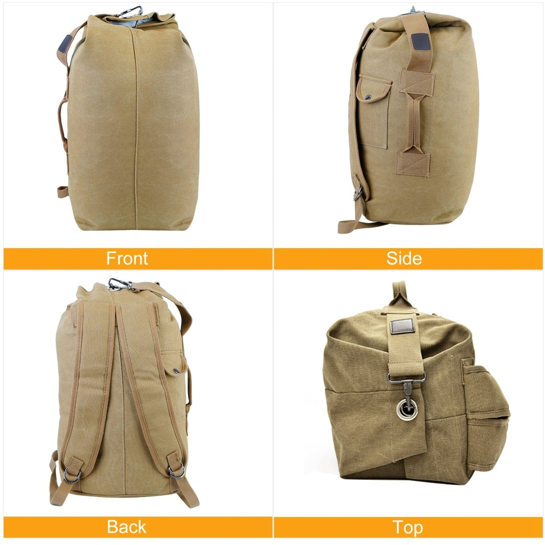 Canvas Backpack Outdoors 35L Travel Laptop Bag Camping Hiking Image 2