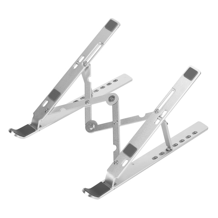 Aluminum Laptop Stand Adjustable Foldable Portable Silver for 15.6 inch Devices Image 1