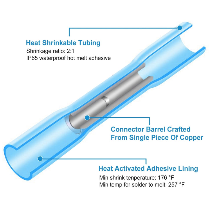 300Pcs Waterproof Heat Shrink Butt Connectors Solder Seal Insulated Wire Terminals Image 4