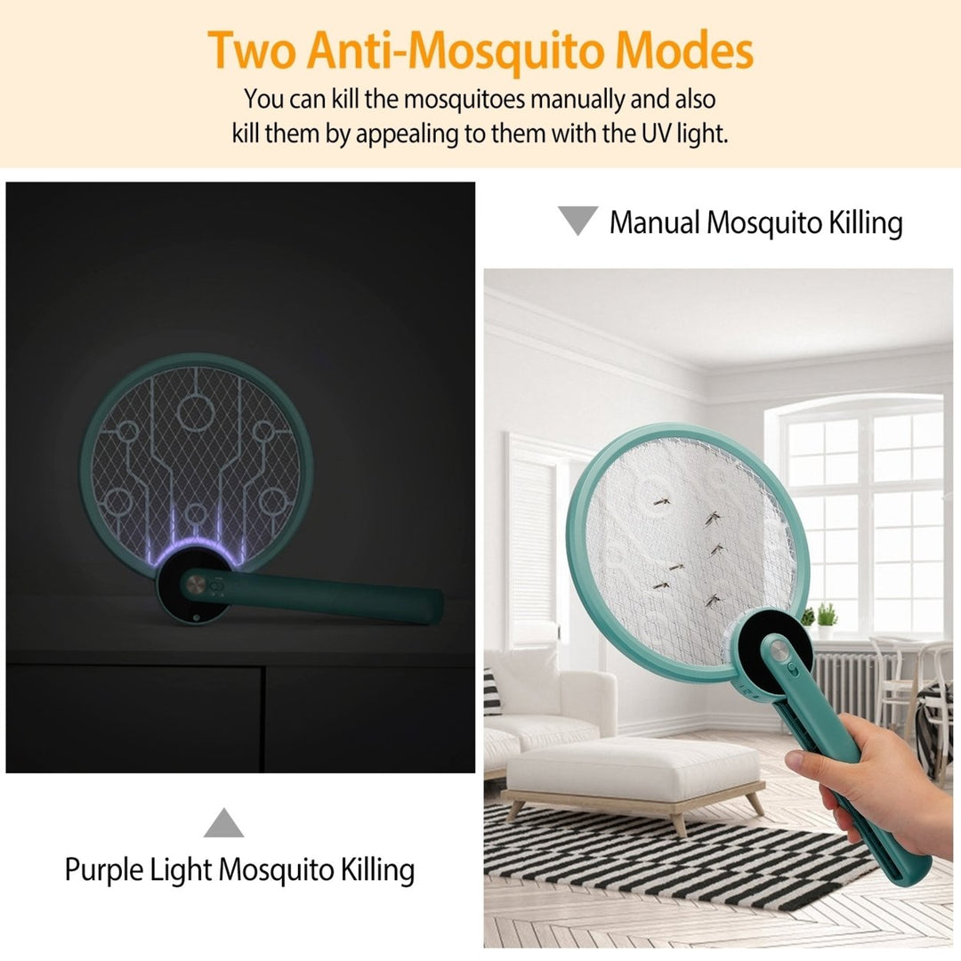 Electric Mosquito Swatter Bug Zapper Fly Insect Killer Lamp 2 in 1 Foldable Harmless Odorless Noiseless Trap Catcher Image 3