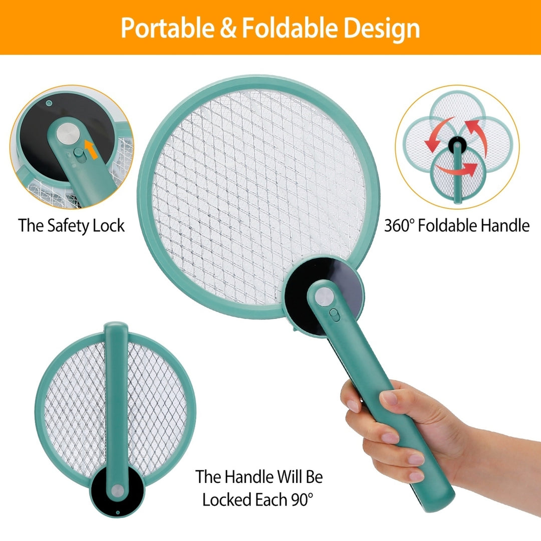 Electric Mosquito Swatter Bug Zapper Fly Insect Killer Lamp 2 in 1 Foldable Harmless Odorless Noiseless Trap Catcher Image 4