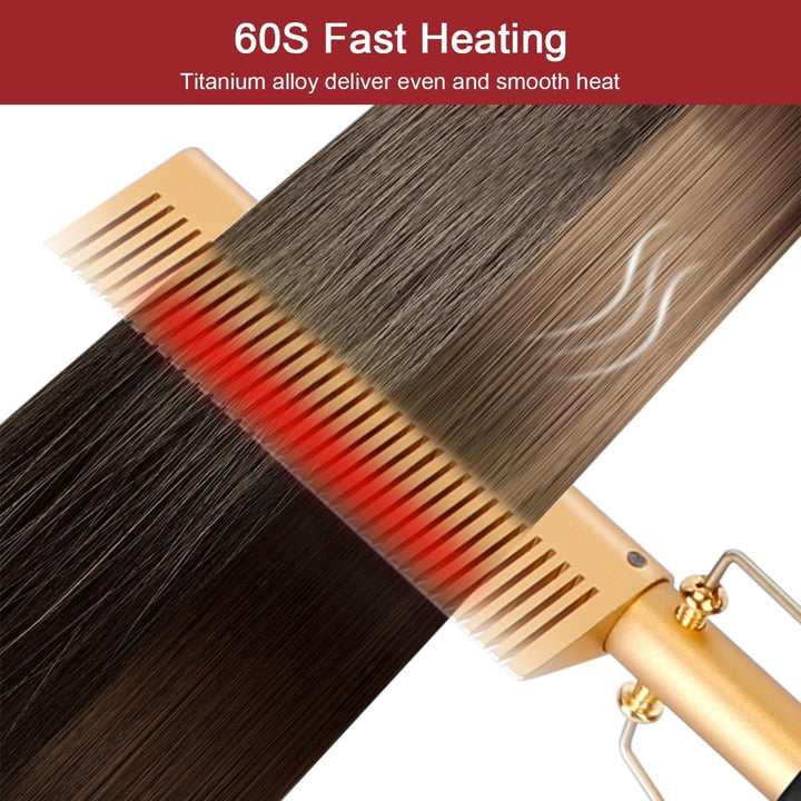 Electric Heating Hair Comb PTC Ceramic Hair Straightener Curler Brush Hair Straight Styler Wet Dry Use  3 Temperature Image 4