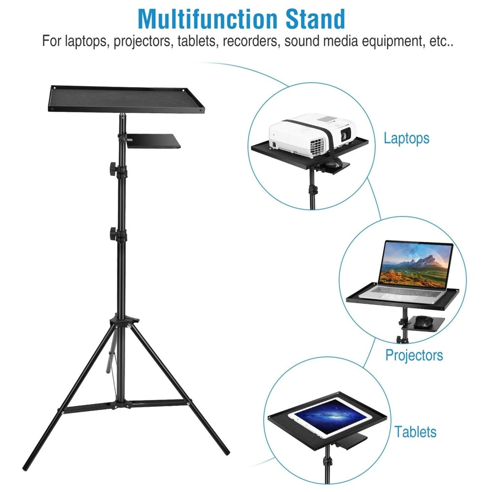 Adjustable Laptop Projector Tripod Stand Black Durable Portable 27 to 74 Inch Image 2