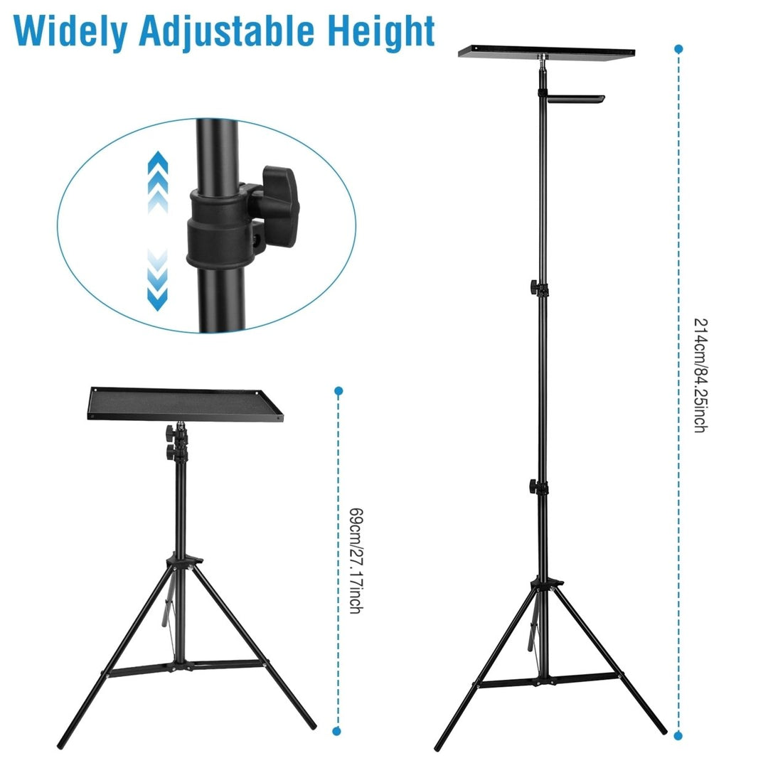 Adjustable Laptop Projector Tripod Stand Black Durable Portable 27 to 74 Inch Image 3