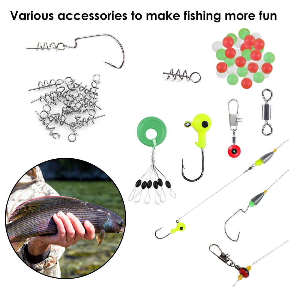 188Pcs Fishing Accessory Kit Tackle Box Jig Hooks Sinker Weights Spoon Lures Image 2